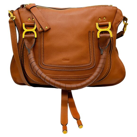Chloe Cognac Leather Large Marci Bag - Picture 1 of 9
